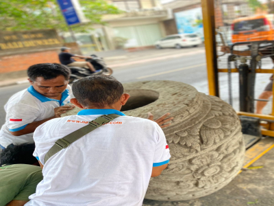 Ship Balinese Stone Carving From Bali