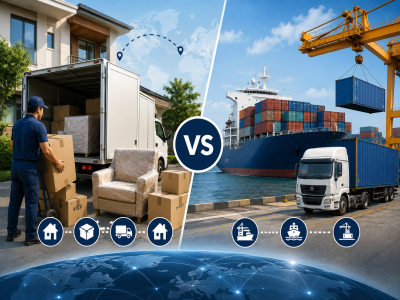 Door-to-Door vs. Port-to-Port :  Choosing the Right Service for Household Moves